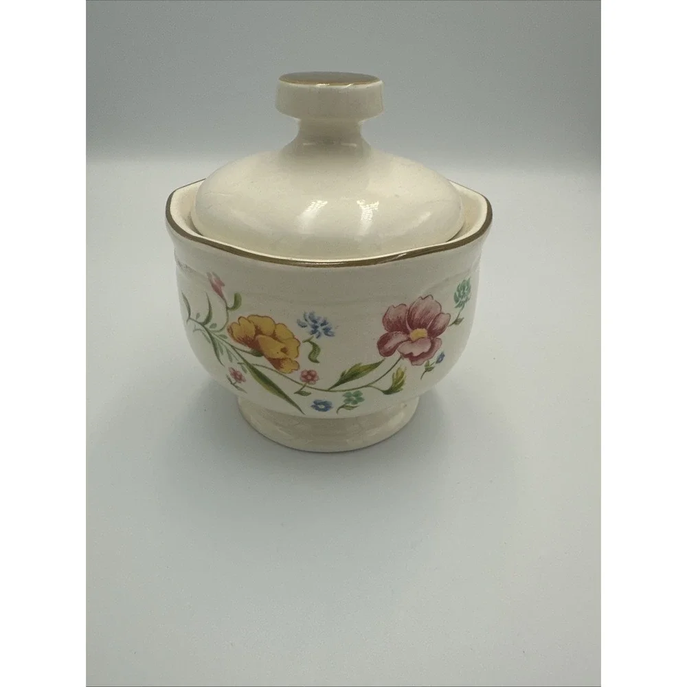 Sangostone 3458 Spring Love Sugar Bowl With Lid Stoneware Oven Dishwasher Safe‎